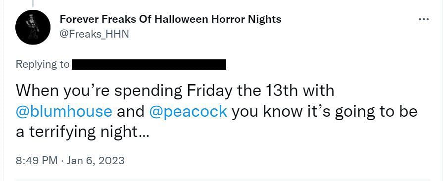 A comment praising the movie (Image via Twitter/@Freaks_HHN)