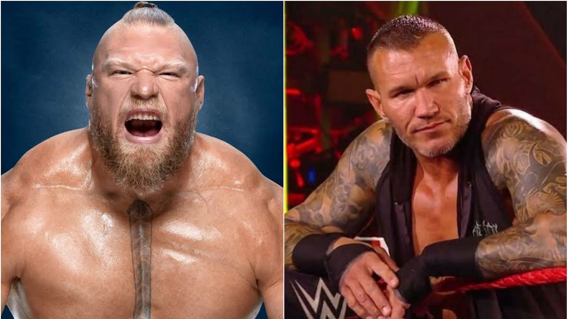 Brock Lesnar (left); Randy Orton (right)