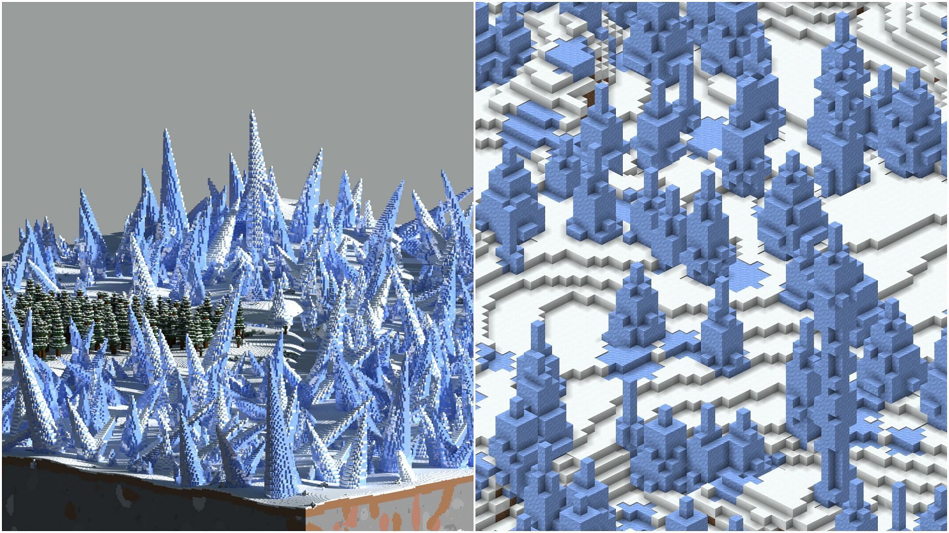 Minecraft player created a custom version of the ice spike biome (Image via Sportskeeda)