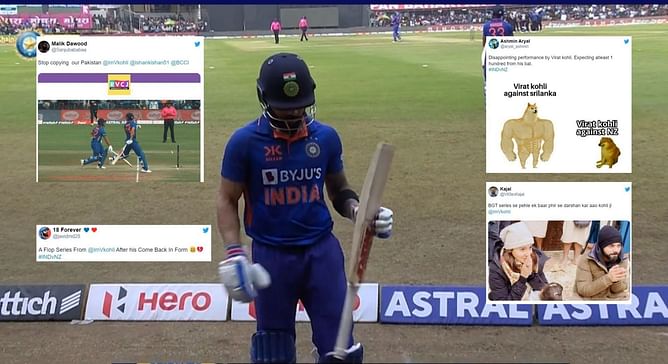 "Disappointing" - Fans react as Virat Kohli once again fails to score big in IND vs NZ 3rd ODI