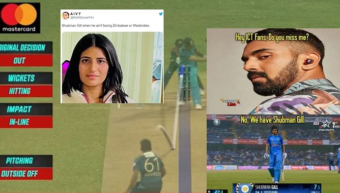 "GT Quota"- Top 10 funny Shubman Gill memes after he failed in his T20I debut game against Sri Lanka