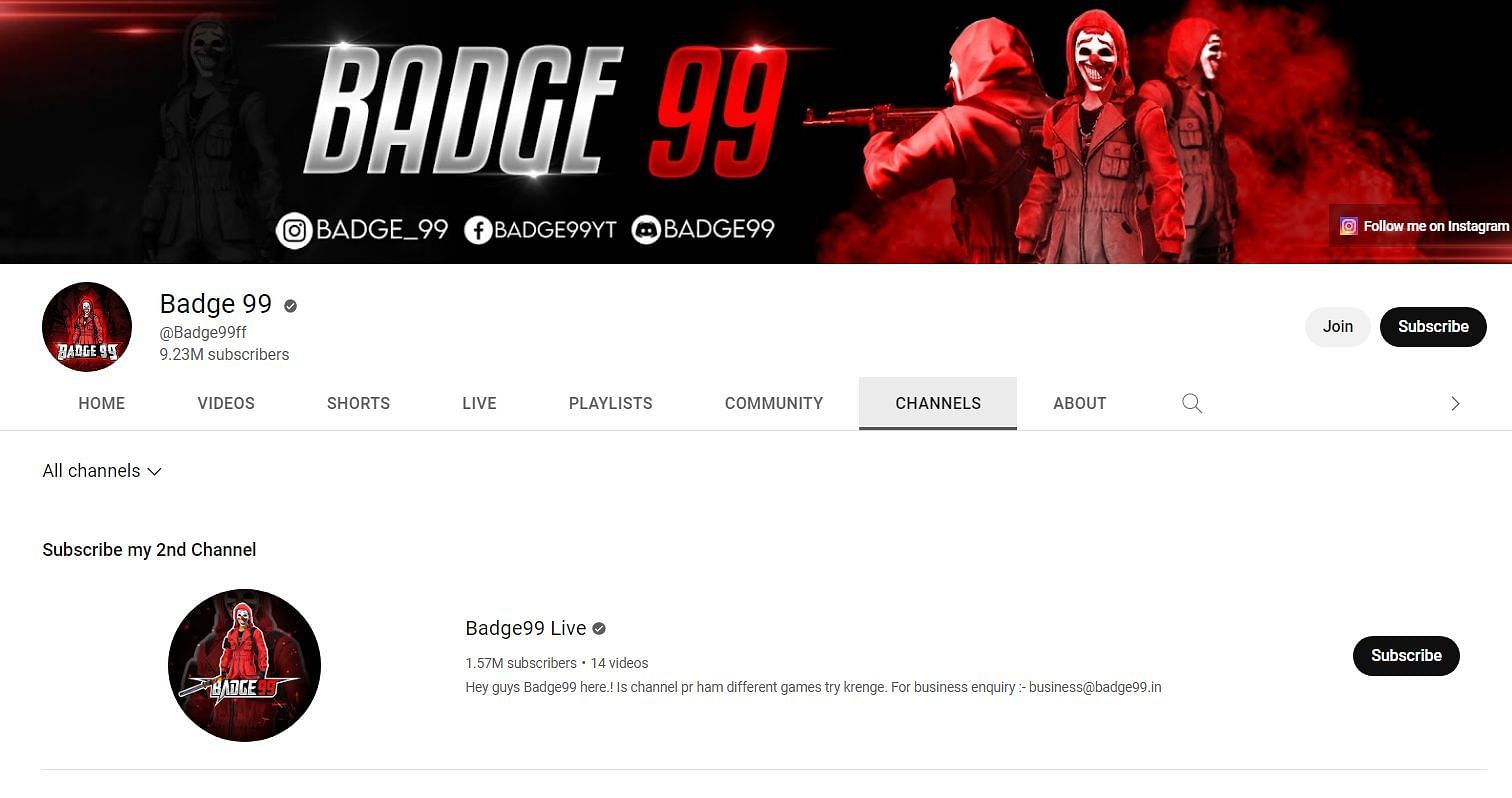 भारत &quot;Badge 99&quot; सिंह के दो चैनल है और कुल मिलाकर उनके 10 मिलियन से ज्यादा सब्सक्राइबर्स हैं (Image via YouTube/ Badge 99)