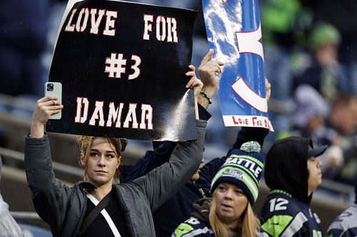 Damar Hamlin sign at Los Angeles Rams v Seattle Seahawks