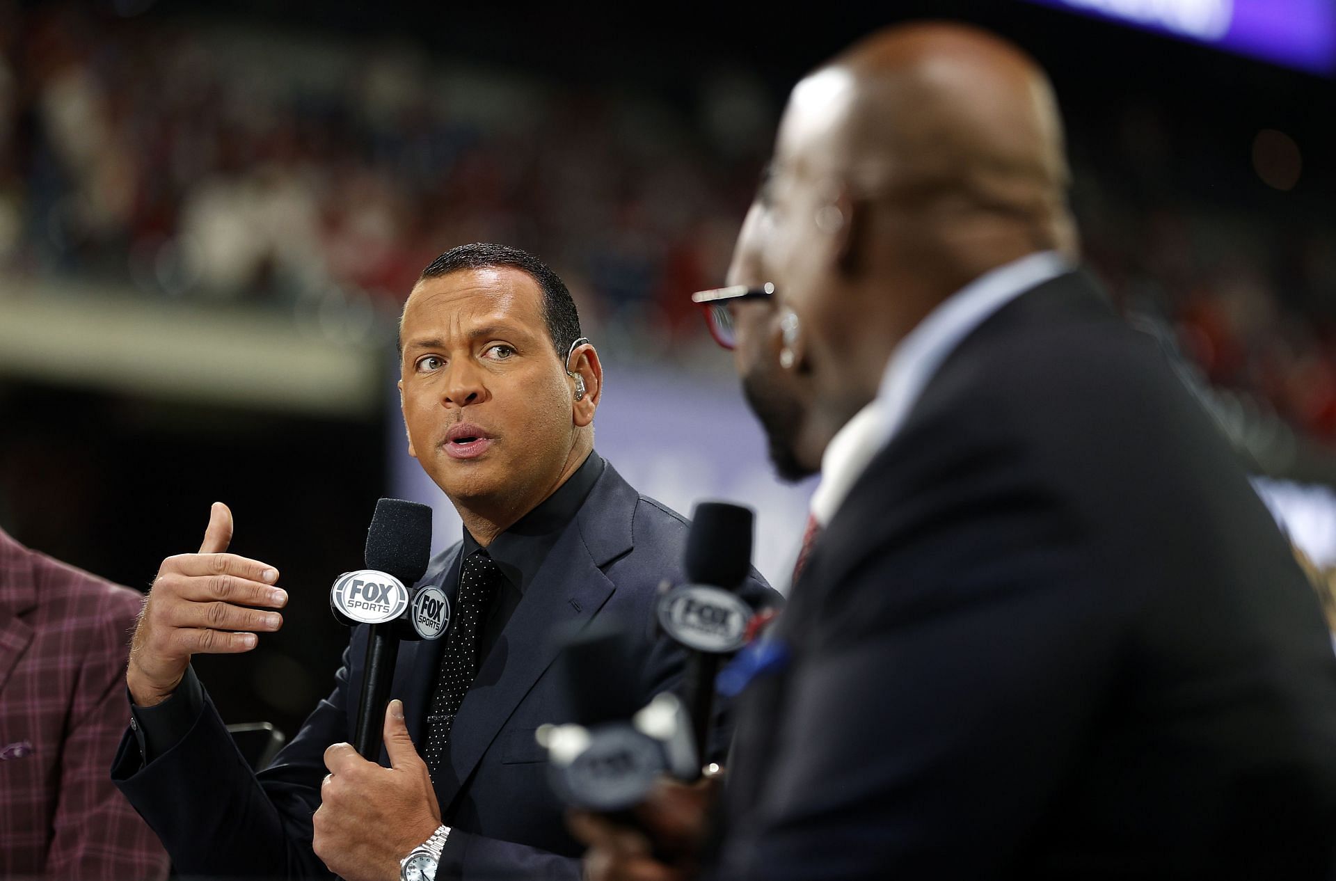 Alex looks on prior to Game Four of the 2022 World Series at Citizens Bank Park on November 02, 2022, in Philadelphia, Pennsylvania.