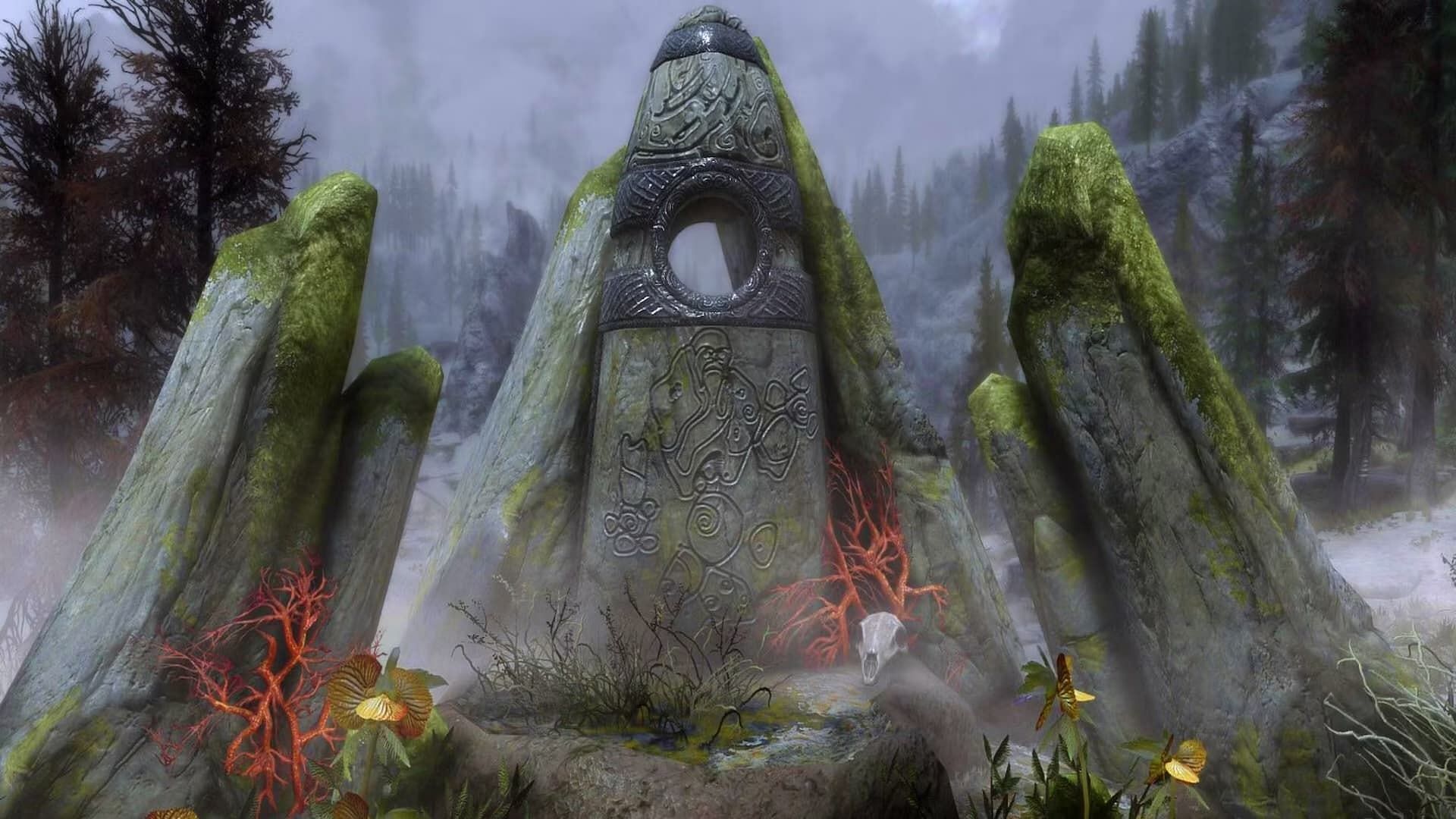 The Aetherial Crown can be used to activate two Standing Stones at once in the Elder Scrolls V: Skyrim (Image via Bethesda Studios)