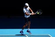 Novak Djokovic practicing ahead of the Australian Open