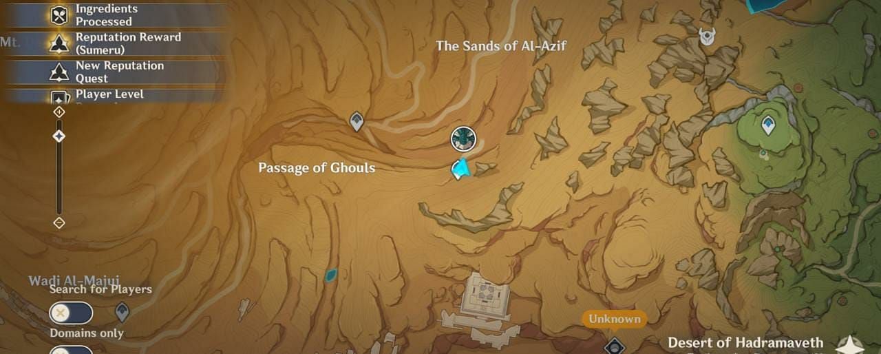 Map showing the location of the teleport point (Image via Genshin Impact)