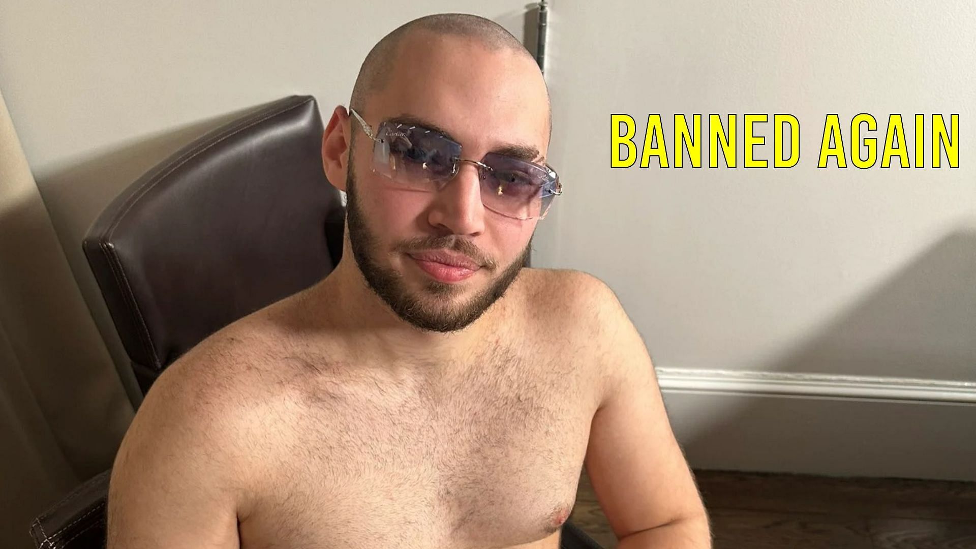 Adin Ross banned from Twitch for the seventh time (Image via Sportskeeda)