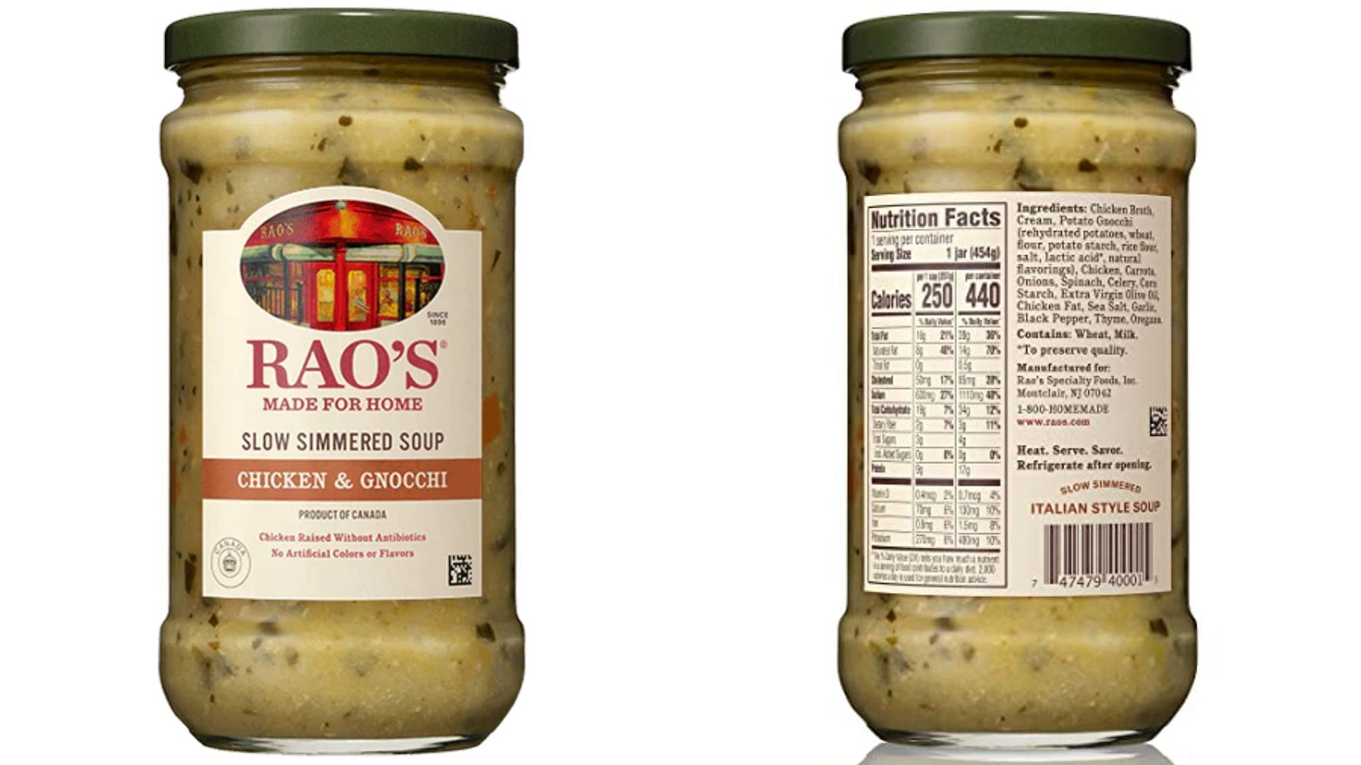 pictures of how the recalled Chicken &amp; Gnocchi soup jars are supposed to look (Image via FDA)