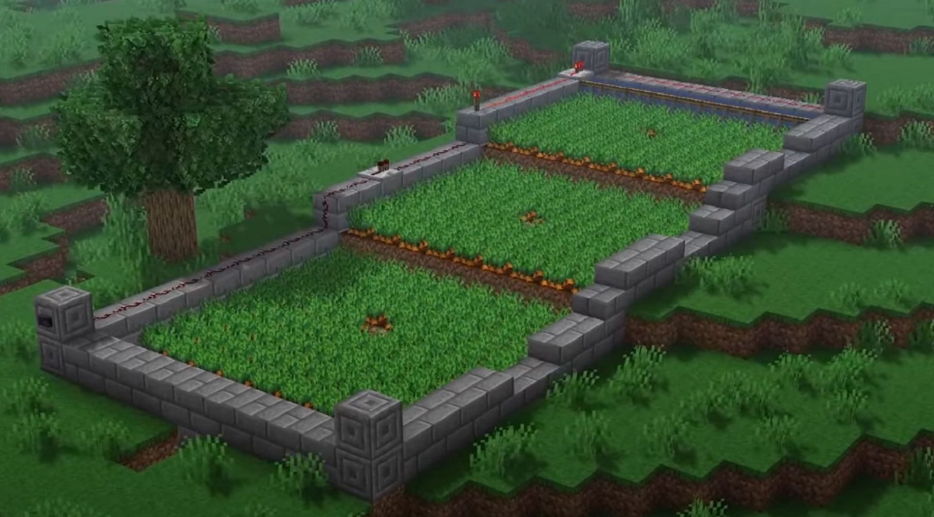 A player has to eat, and crop farms tend to be the easiest way to do it in Minecraft (Image via Mysticat/YouTube)