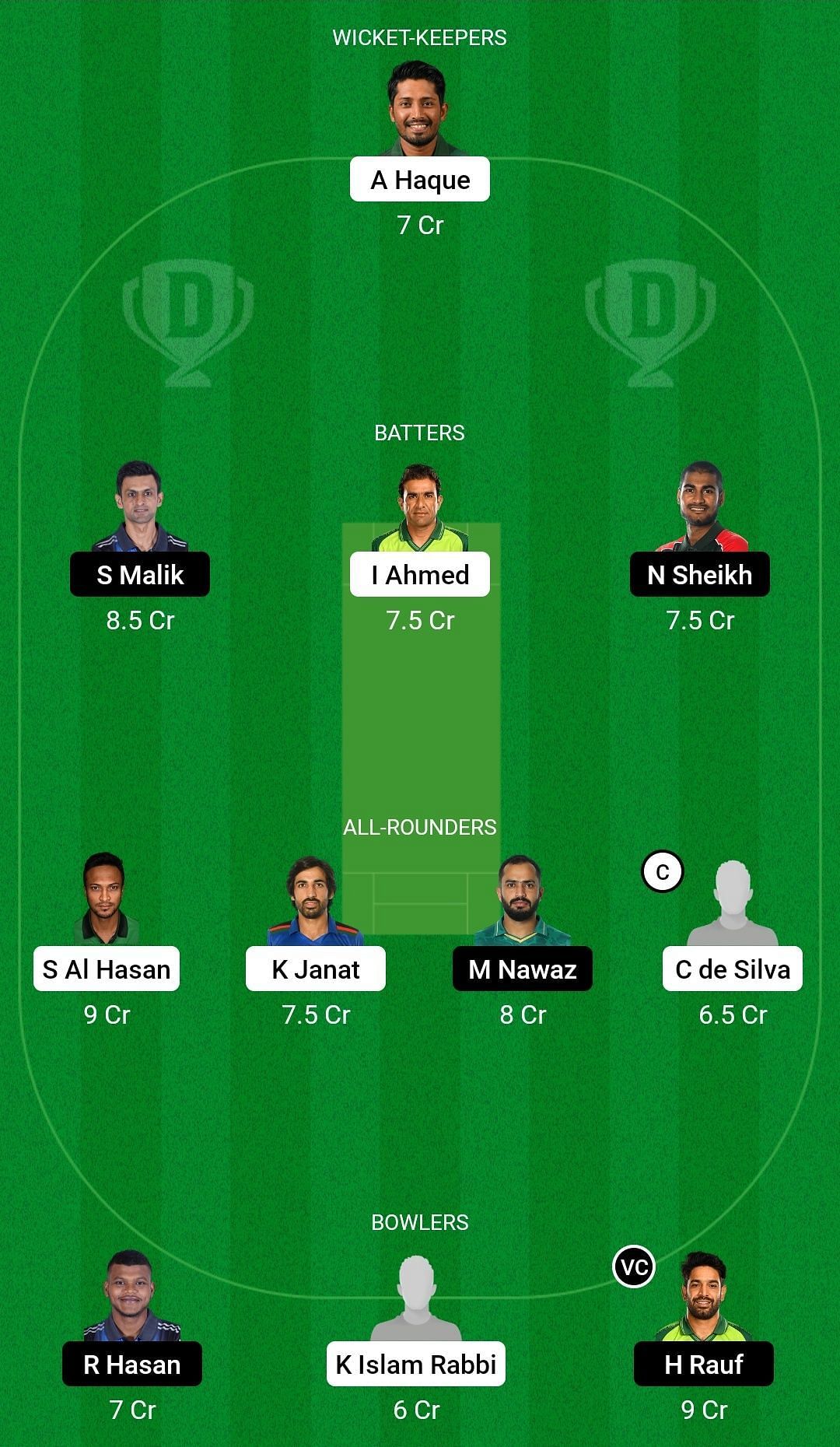 Dream11 Team for Fortune Barishal vs Rangpur Riders - Bangladesh Premier League 2023.