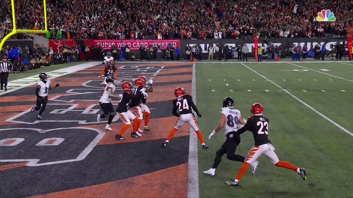 Burrow gets bailed out again” – NFL fans claim Bengals get lucky after  Ravens come inches from Wild Card win