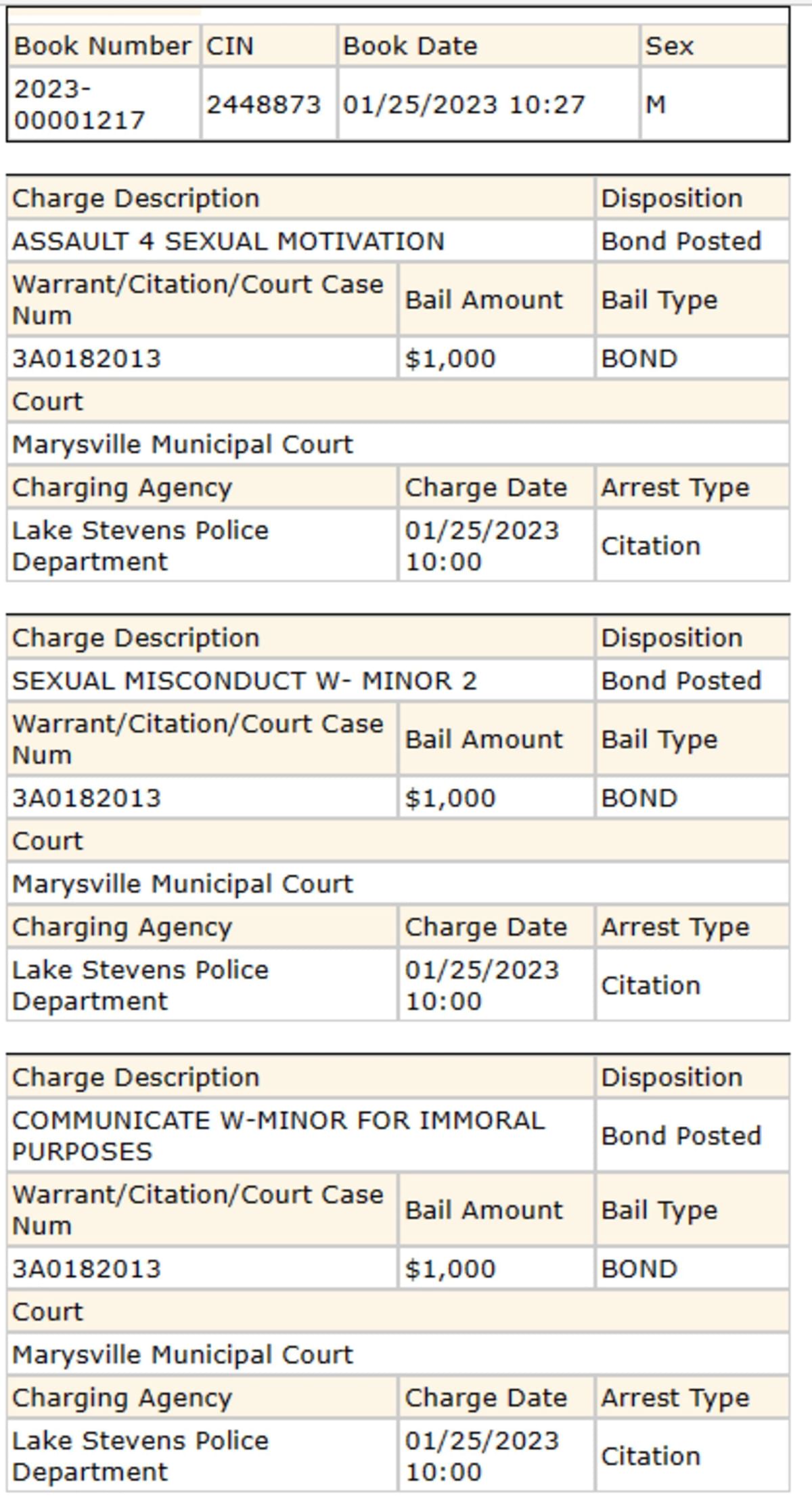 What are the charges against Mark Hein? Lake Stevens High School