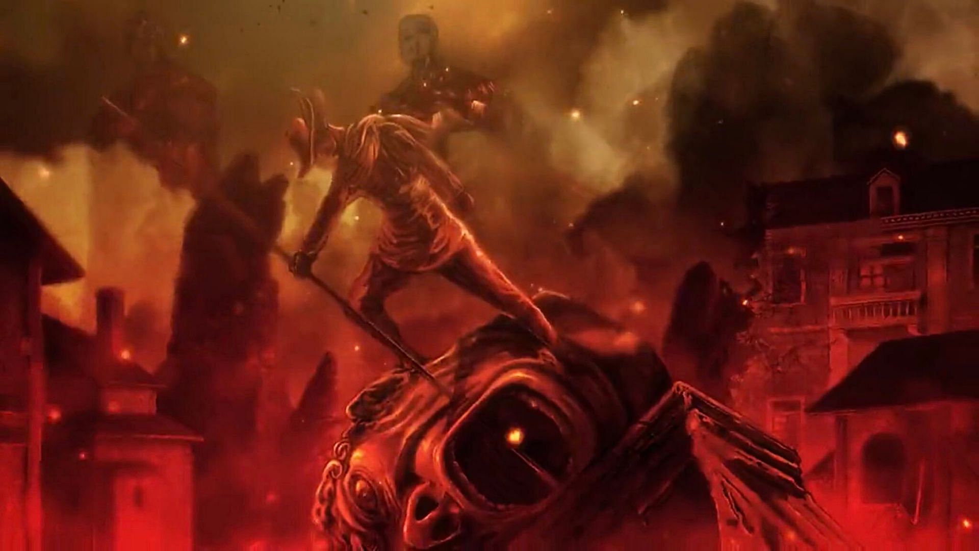 Helos statue as seen in Attack on Titan season 4 part 3 trailer (Image via MAPPA)