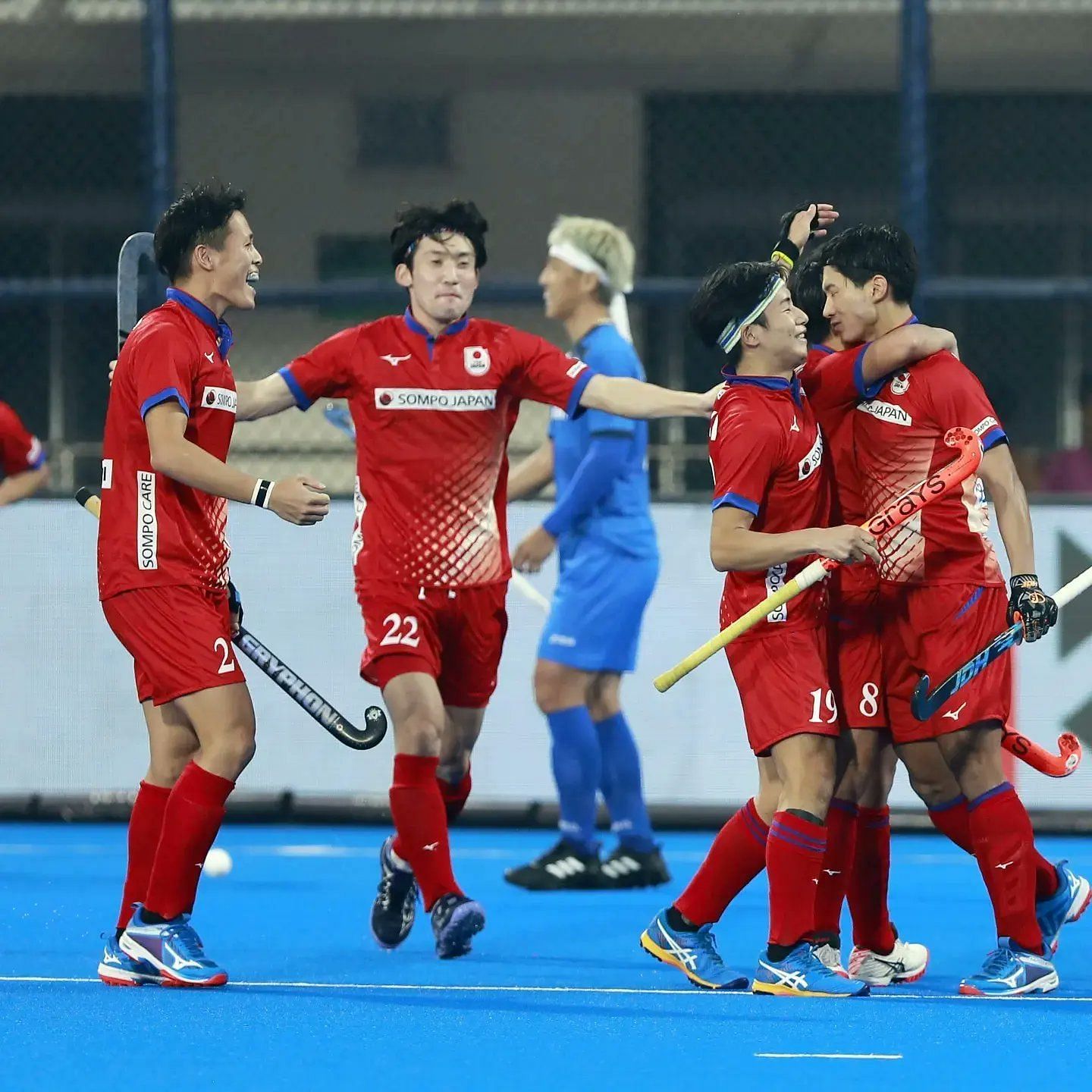 Korean team celebrating their win against Japan (Image Courtesy: Twitter/Hockey India)