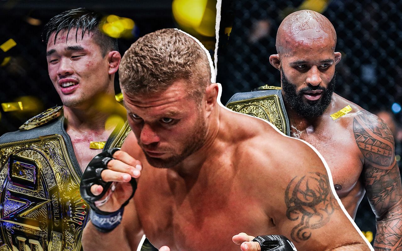 (From left to right) Christian Lee, Anatoly Malykhin, and Demetrious Johnson.