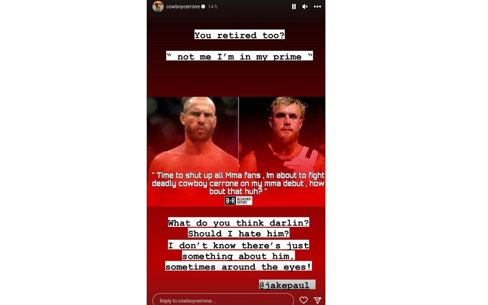 Donald Cerrone&#039;s Instagram story