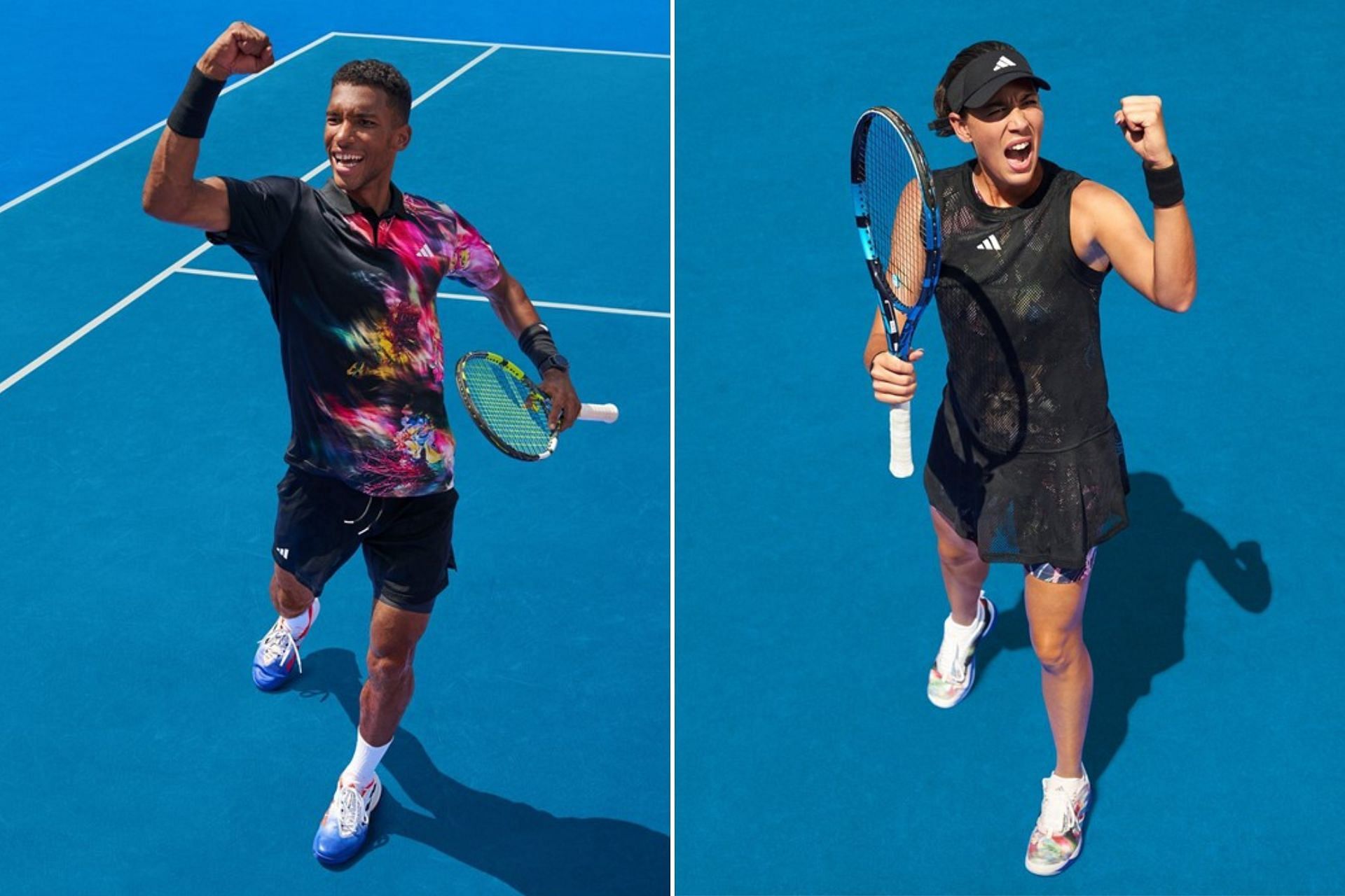 The newly released SS23 Melbourne Tennis collection features performance apparel inspired by plants and florals (Image via Adidas)