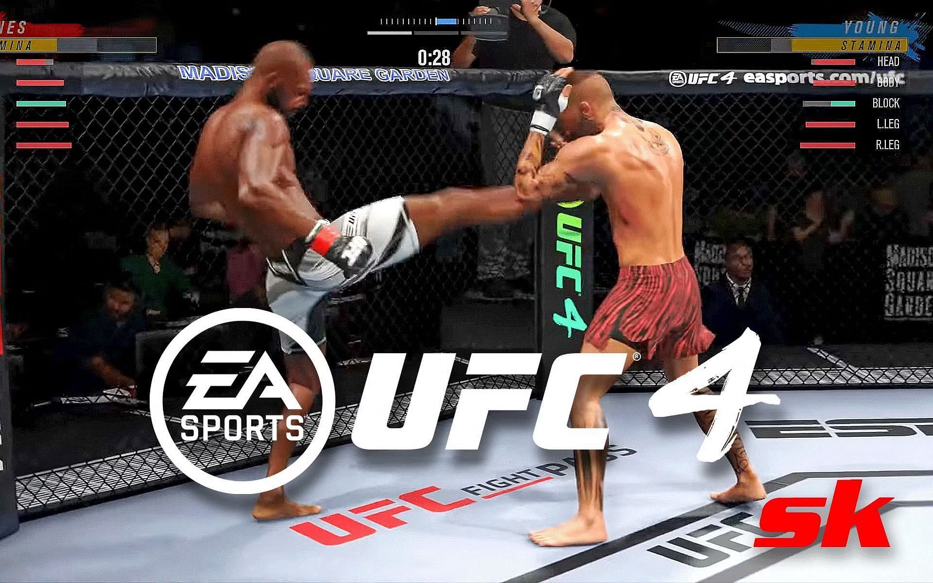 How to clinch in UFC 4: Explained [Images via: MMAGAME on YouTube, @easportsufc4 on Instagram]