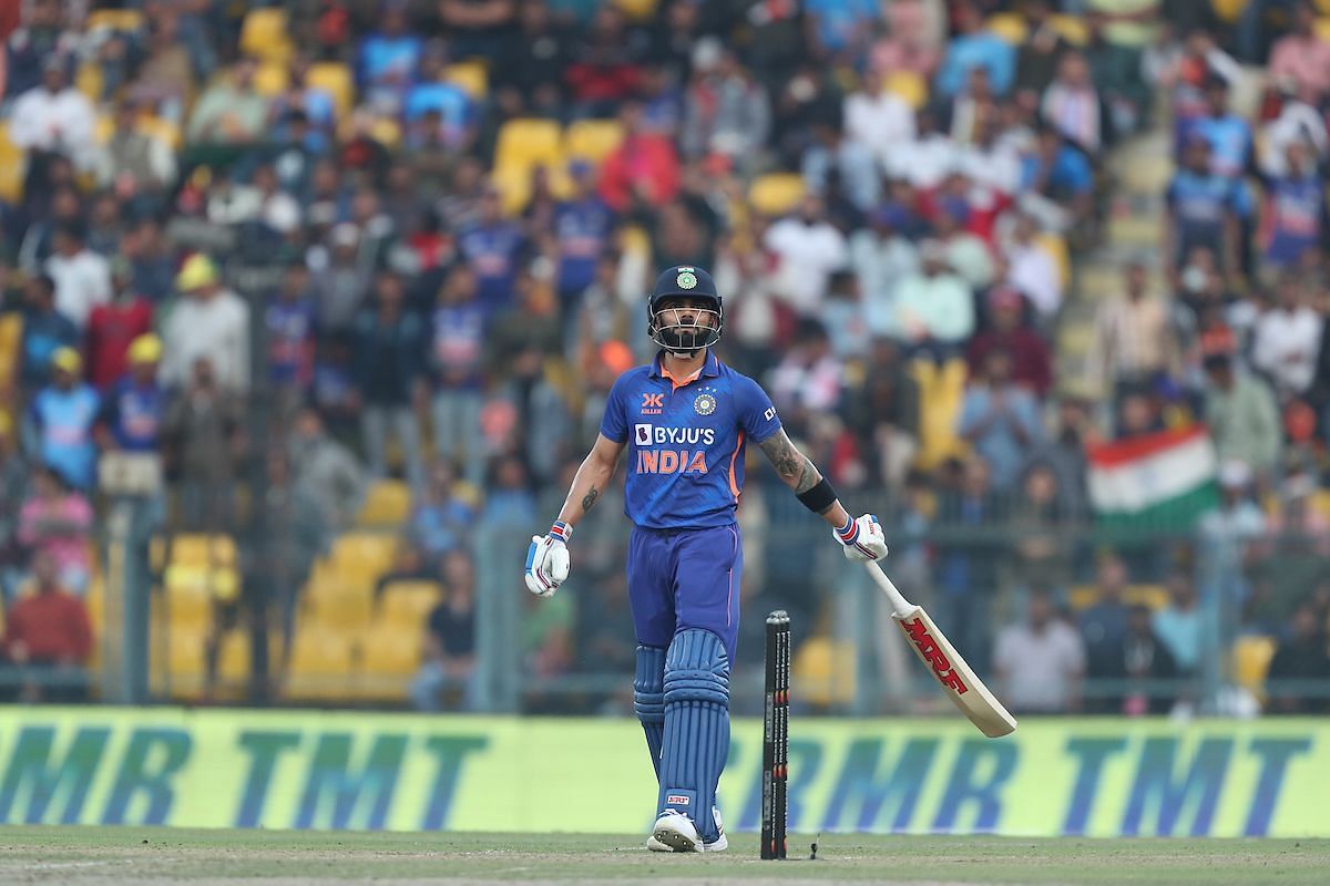 Virat Kohli top-scored for India in the first ODI [Pic Credit: ICC]