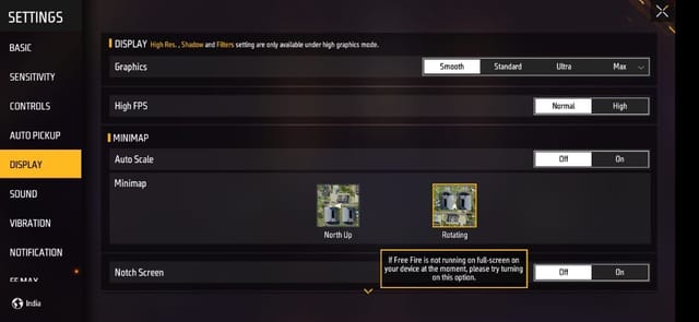 free fire 1gb ram setting