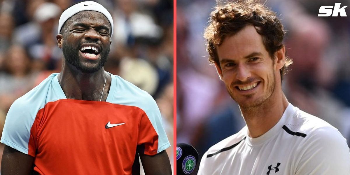 Frances Tiafoe reacts to Andy Murray