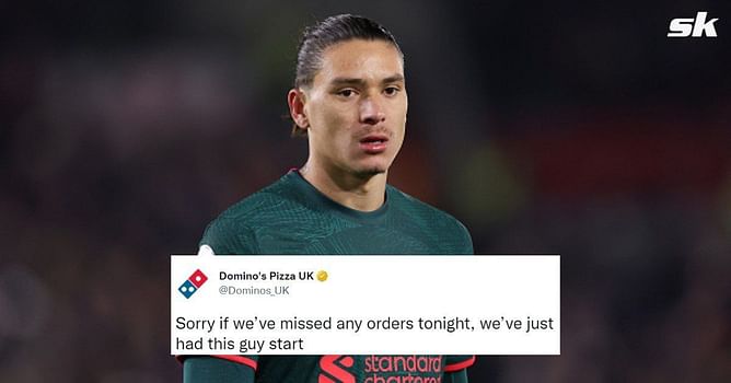 "Sorry if we have missed any orders" - Domino’s brutally troll Liverpool superstar Darwin Nunez after performance against Brentford