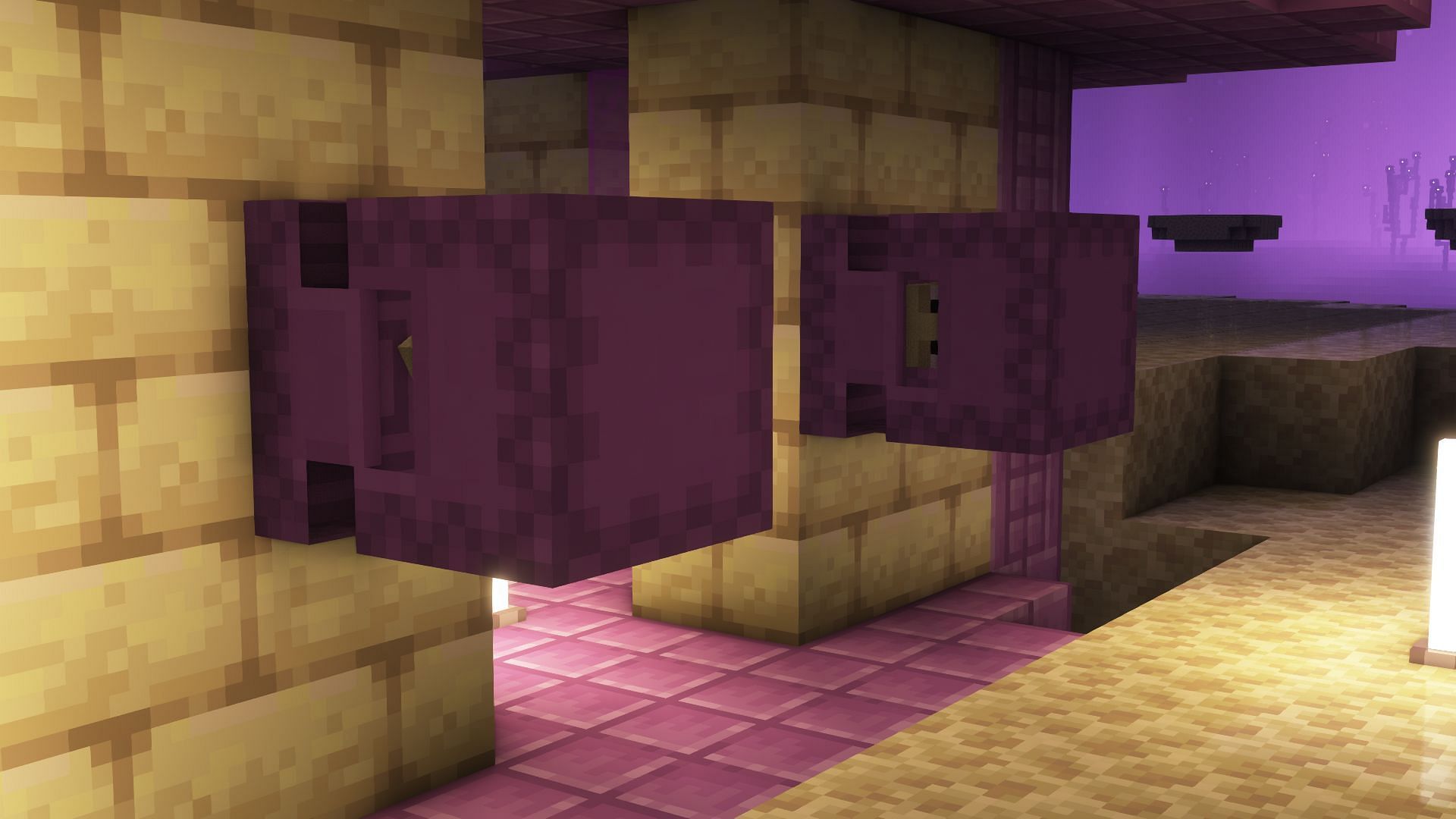 Shulkers in an end city (Image via Mojang)
