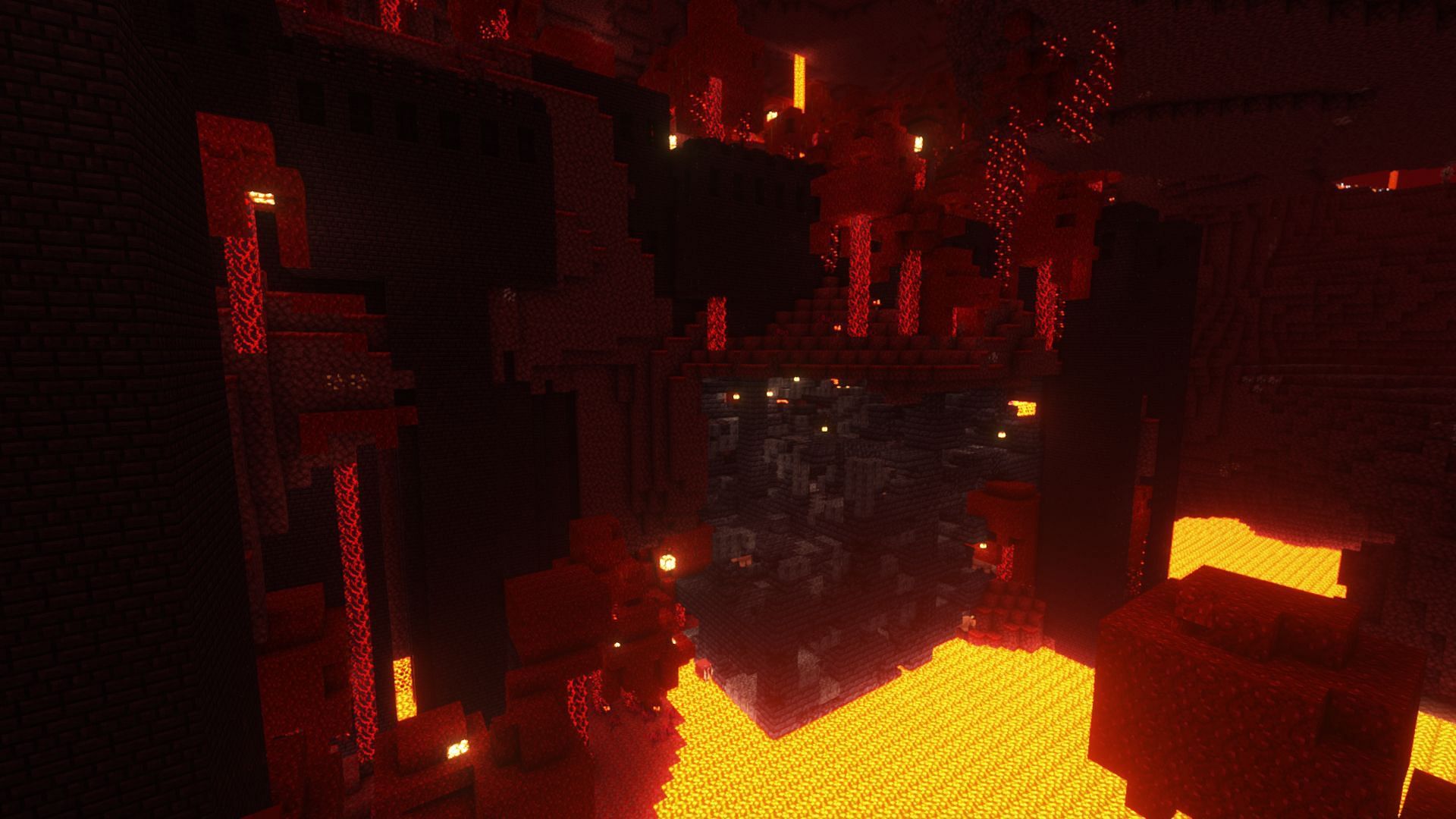 A bastion right under a nether fortress (Image via Mojang)