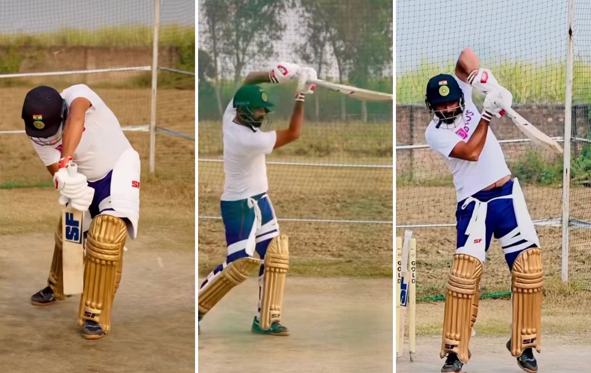 Mohammed Shami batting in the nets. (Pics: Instagram)