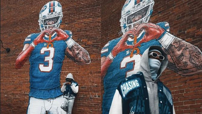 IN PHOTOS: Damar Hamlin poses in front of iconic mural gone viral since Bills player's cardiac arrest