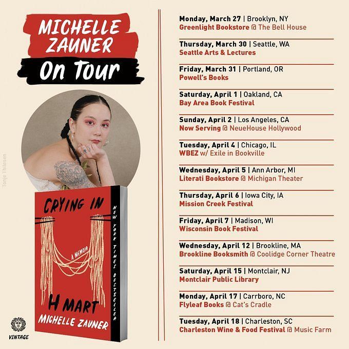 michelle zauner book tour dates