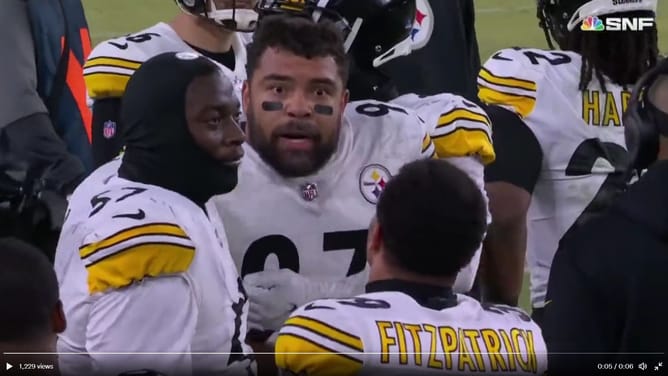 Minkah Fitzpatrick and Cameron Heyward hysterically argue on sidelines during Steelers' SNF clash vs. Ravens