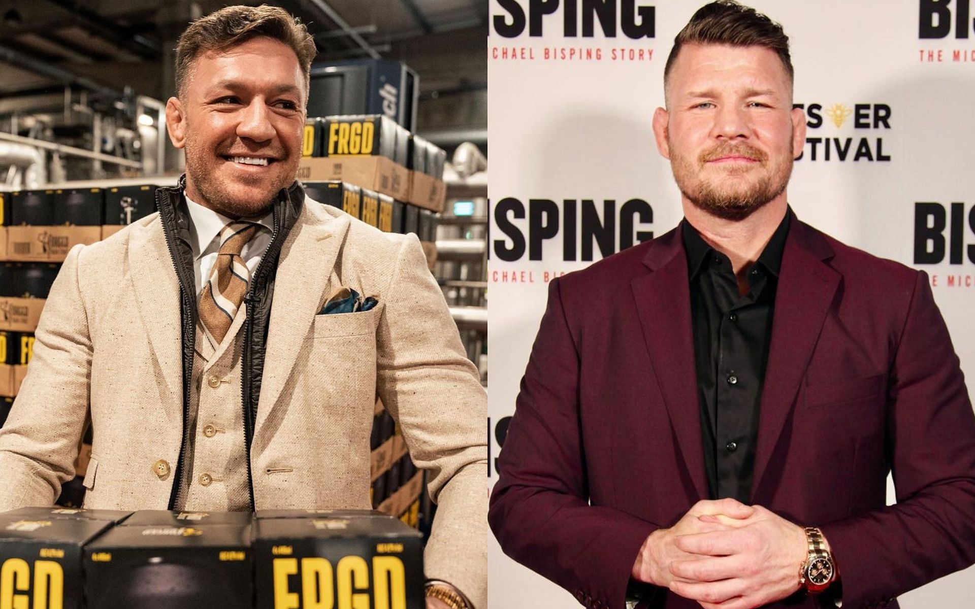 Conor McGregor (Left), Michael Bisping (Right) [Image courtesy: @thenotoriousmma and @mikebisping on Instagram]
