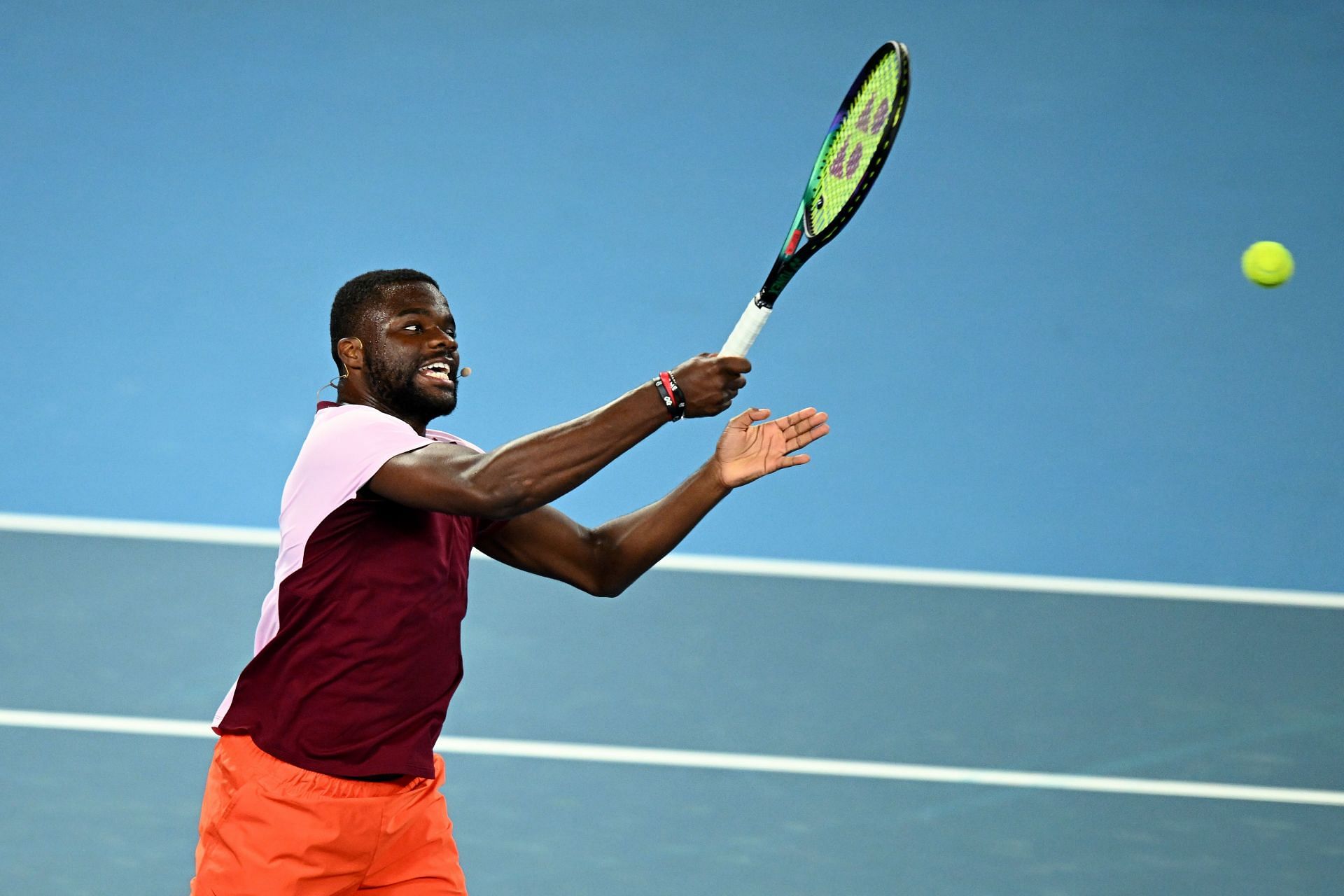 Tiafoe during the Tennis Plays for Peace event in Melbourne