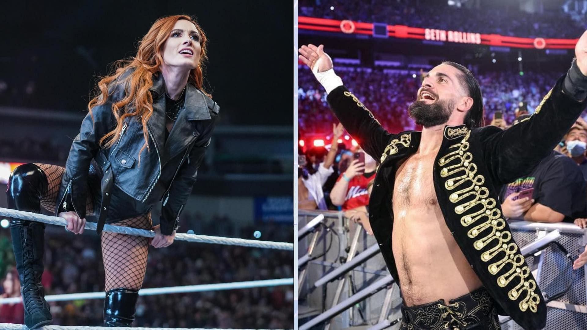 Becky Lynch and Seth Rollins 