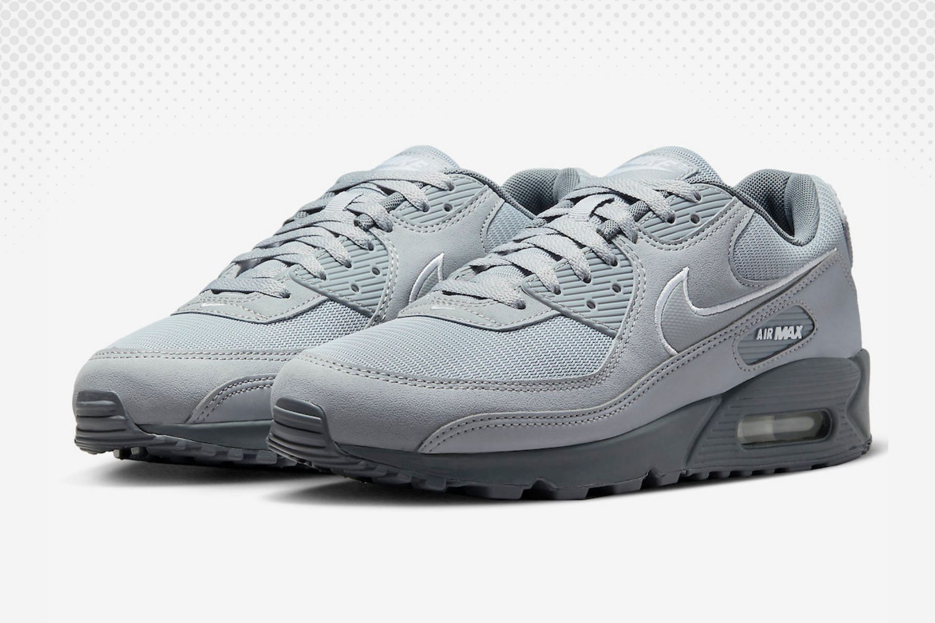 Take a closer look at the upcoming Nike Air Max 90 Wolf Gray sneakers (Image via Nike)