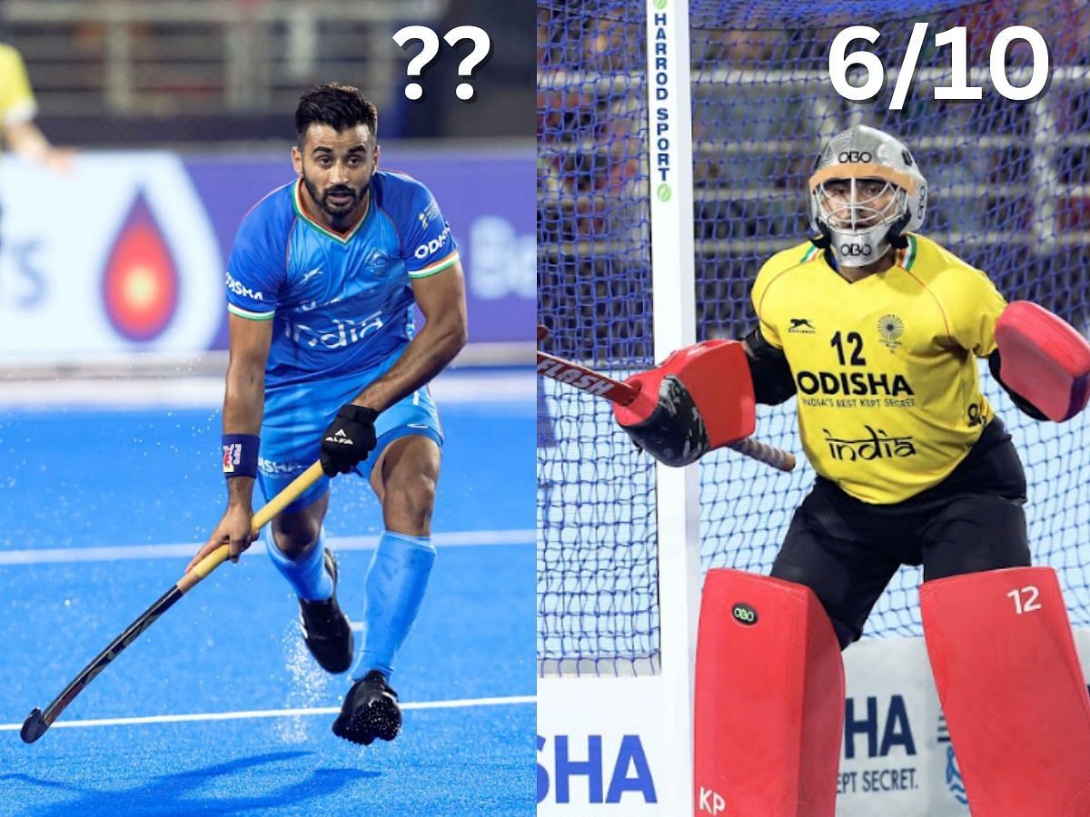 How much of a rating did Manpreet Singh (L) deserve from the match?