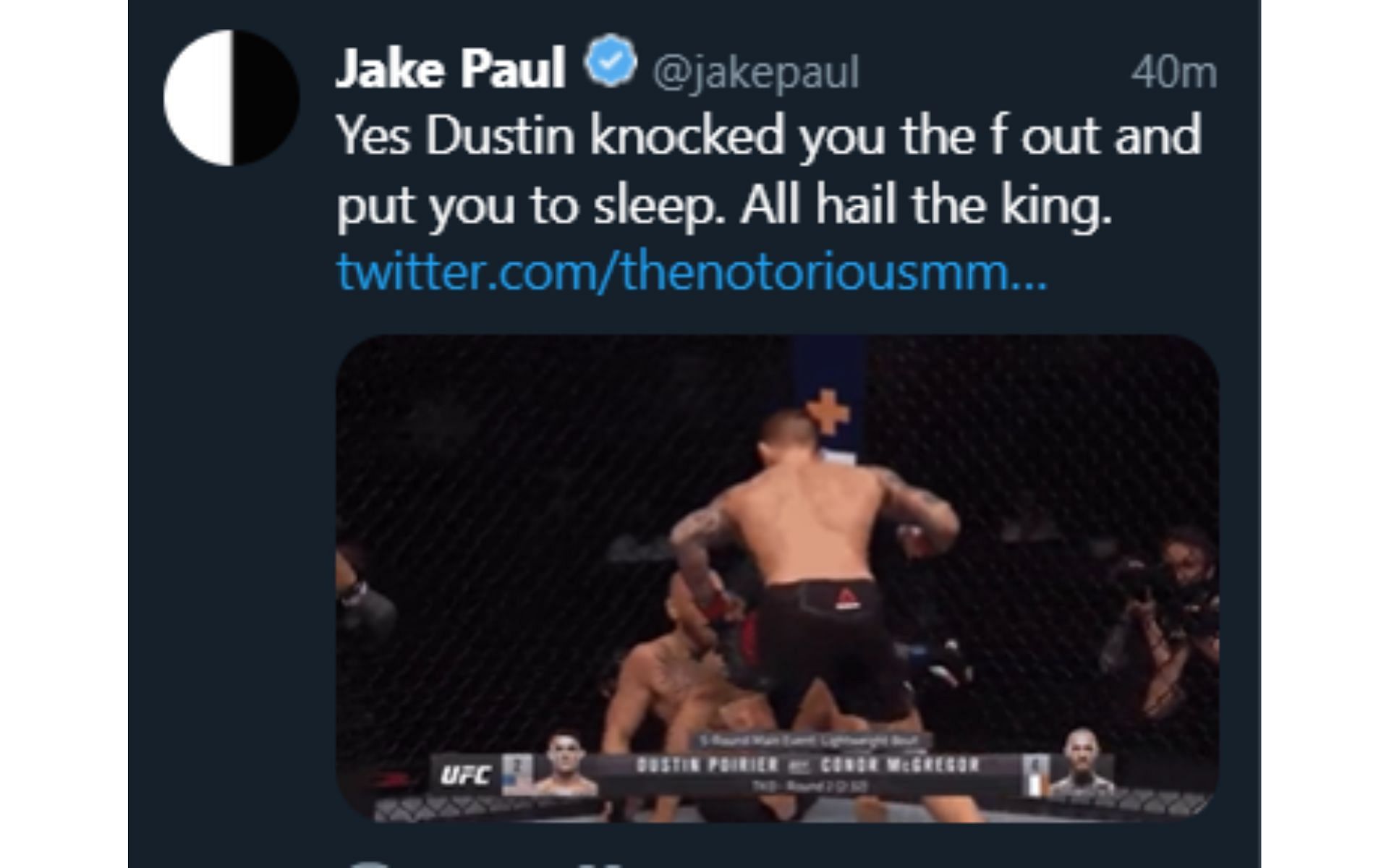 Jake Paul&#039;s tweet