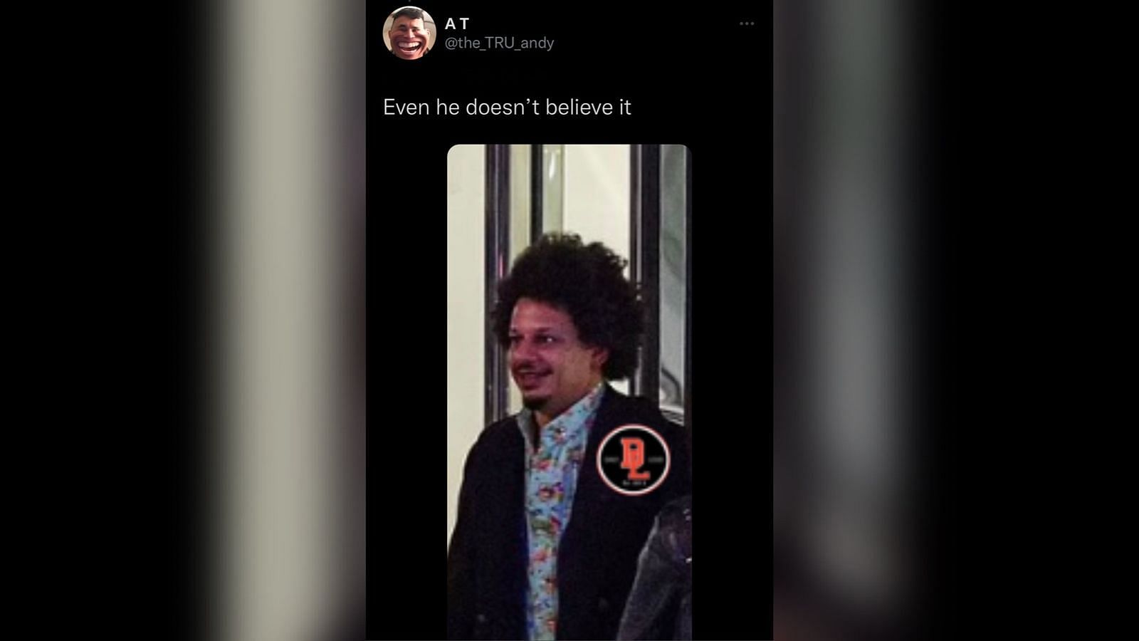 Screenshot of a Twitter user reacting to Eric Andre&#039;s new dating scene.