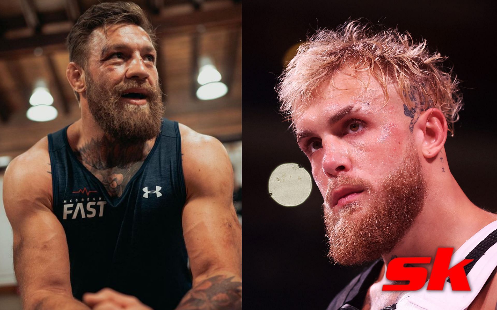 Conor McGregor (left - via @thenotoriousmma on IG), Jake Paul (right)