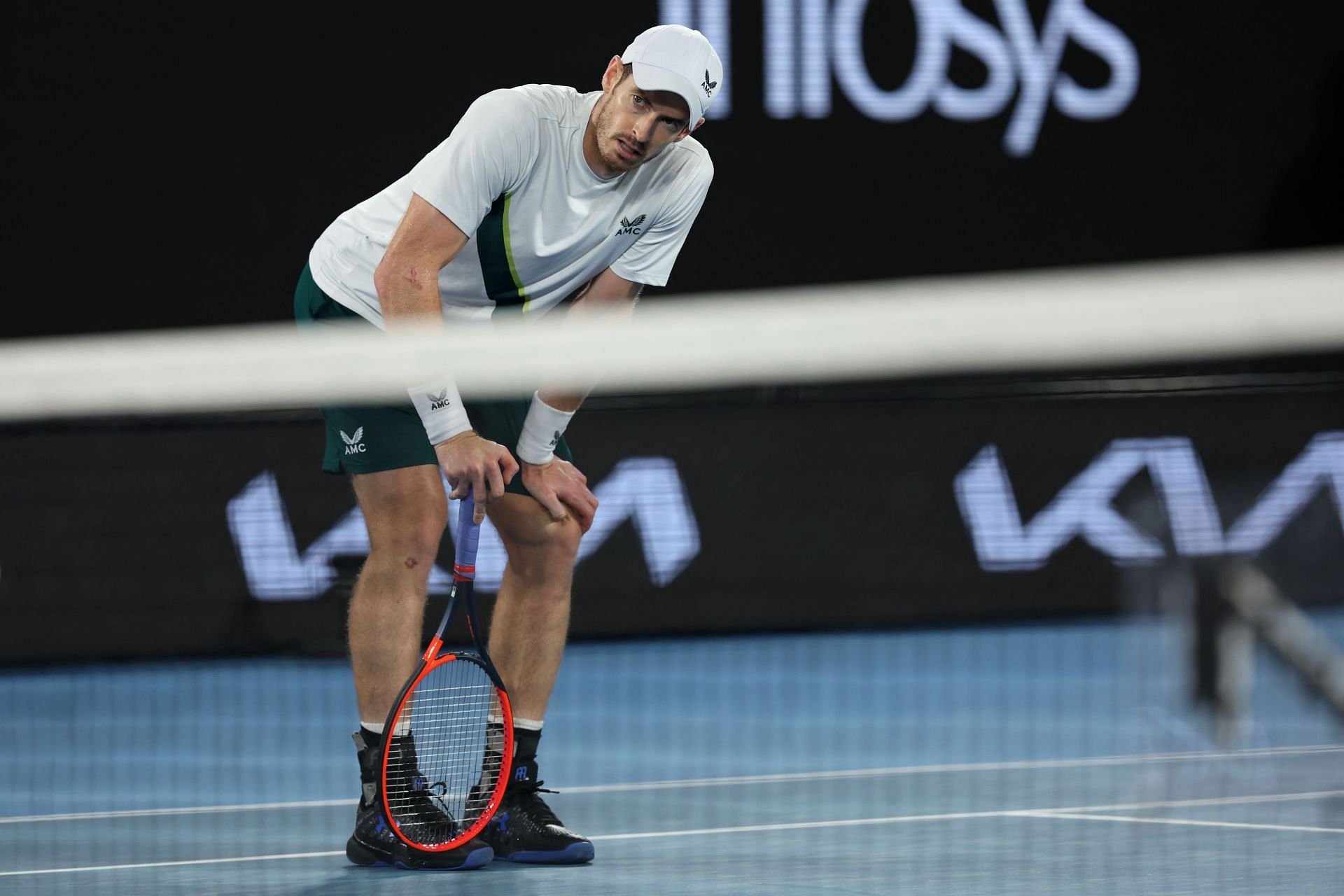 Andy Murray in action against Roberto Bautista Agut at the 2023 Australian Open