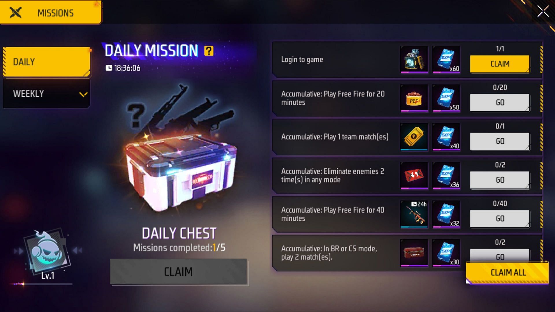 Gamers must complete missions in Free Fire MAX (Image via Garena)