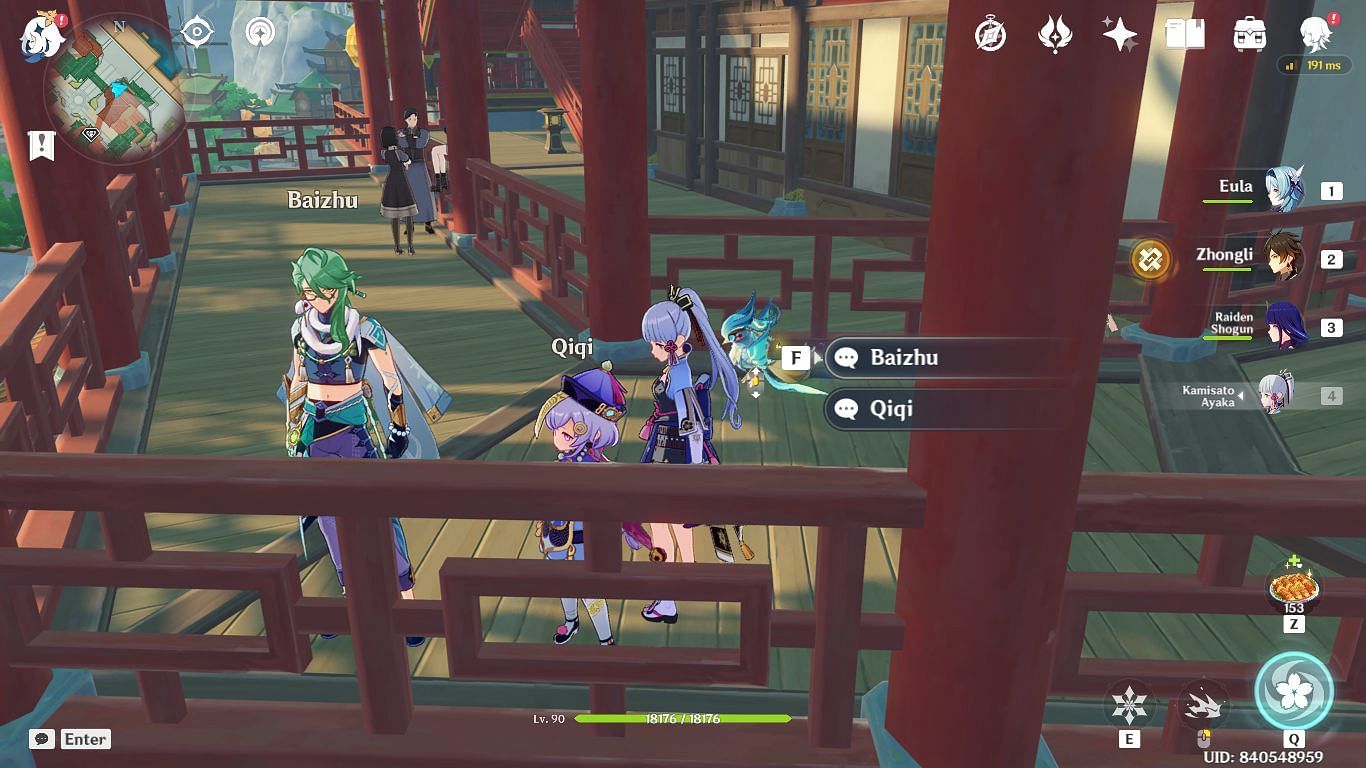 Baizhu and Qiqi on the bridge near Yunjin&#039;s stage (Image via HoYoverse)