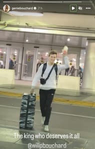 Bouchard's brother finally walks out into the parking lot