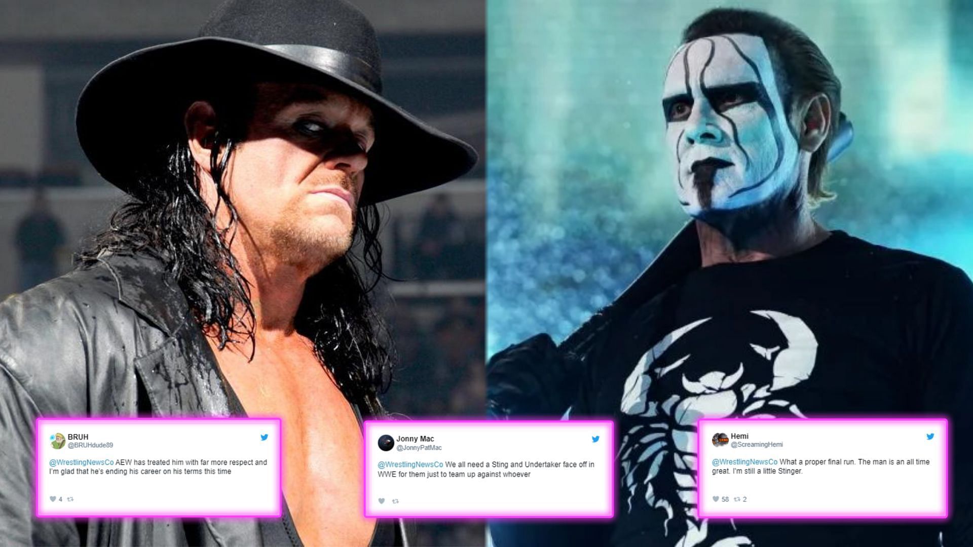 The Undertaker (Left), Sting (Right).