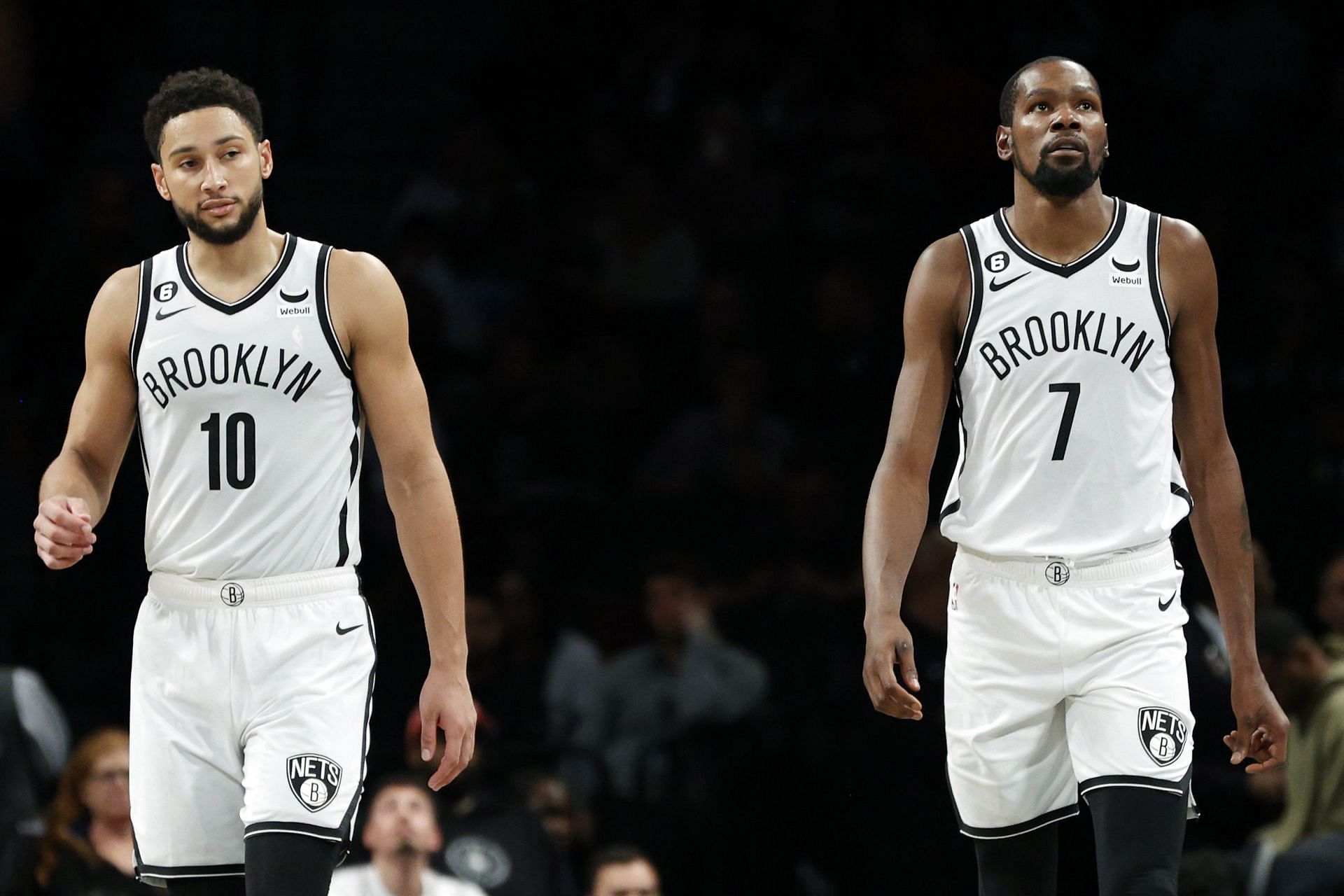 Ben Simmons and Kevin Durant of the Brooklyn Nets