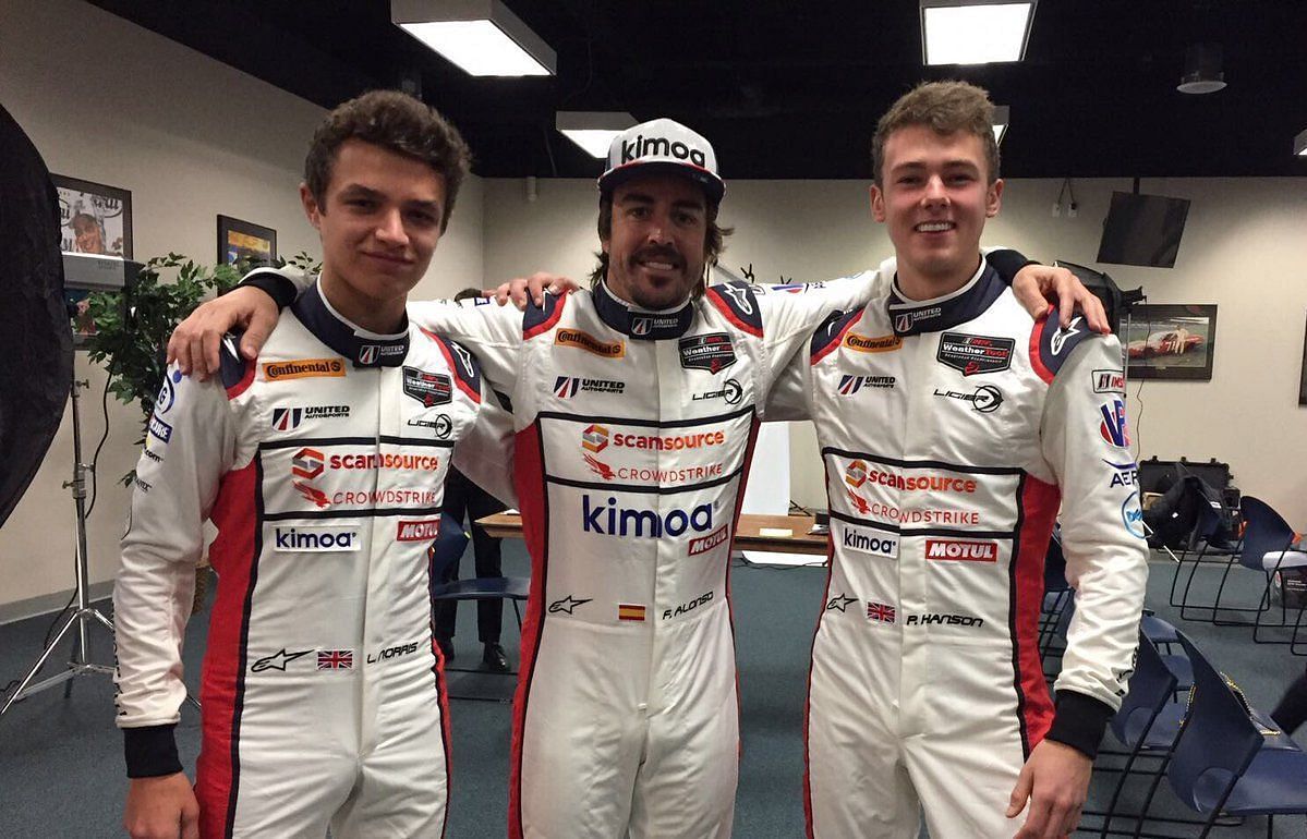 Norris and Alonso took part in Daytona 24hrs in 2018