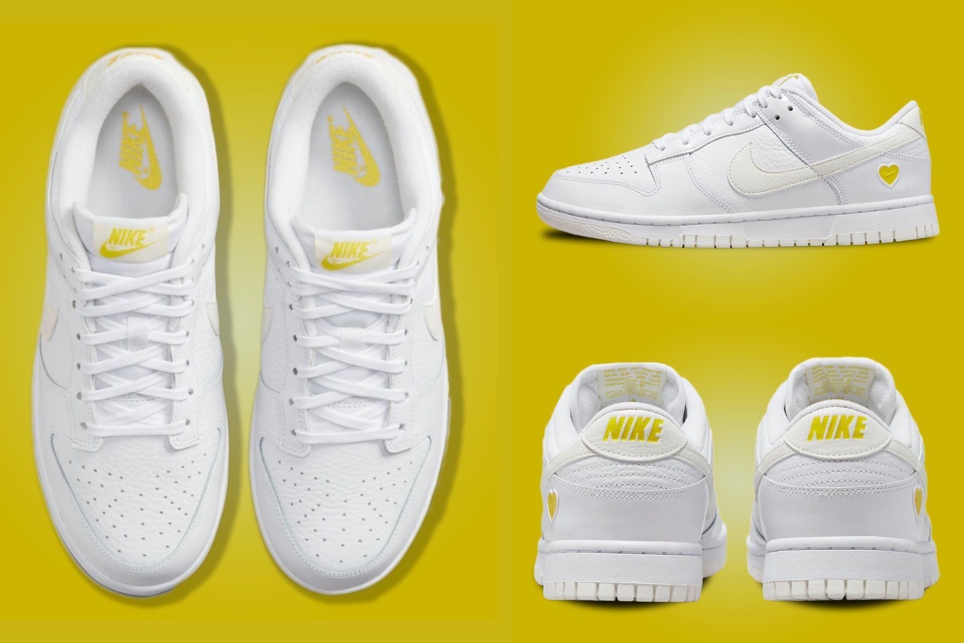 Valentine's Day Nike Dunk Low “Yellow Heart” shoes Where to buy