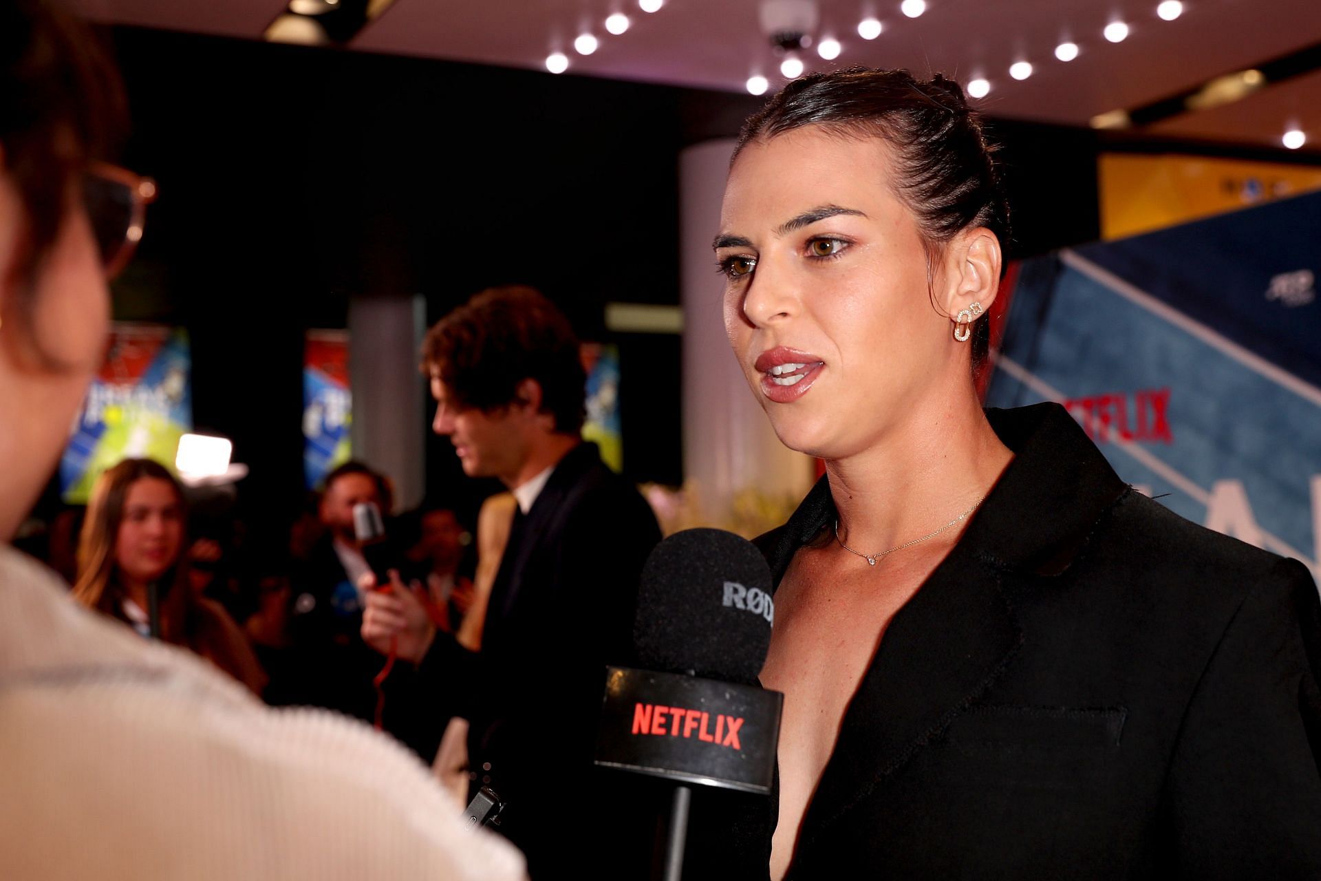 Ajla Tomljanovic during a Netflix event ahead of the 2023 Australian Open